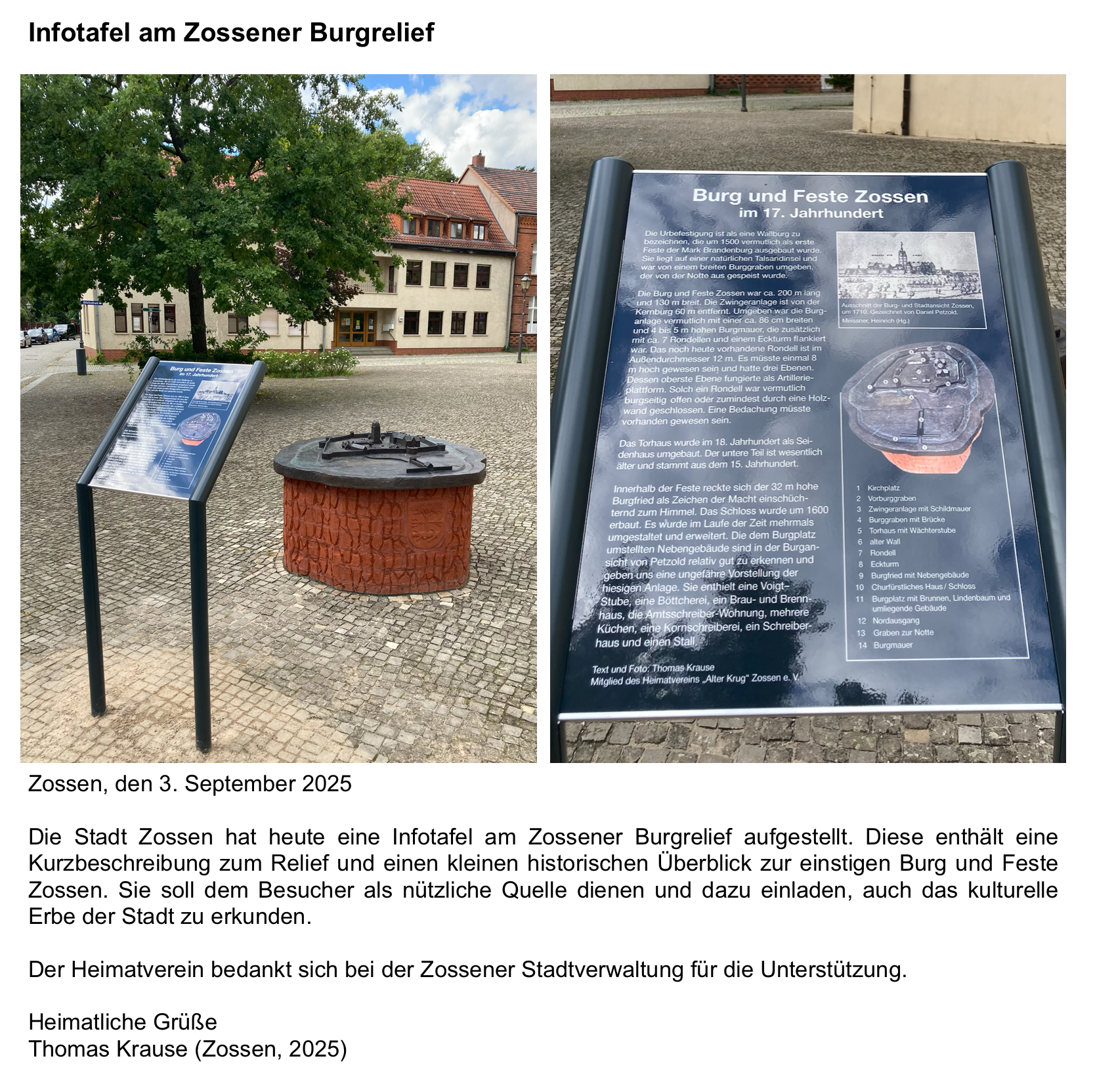 Infotafel Burgrelief Zossen 2025